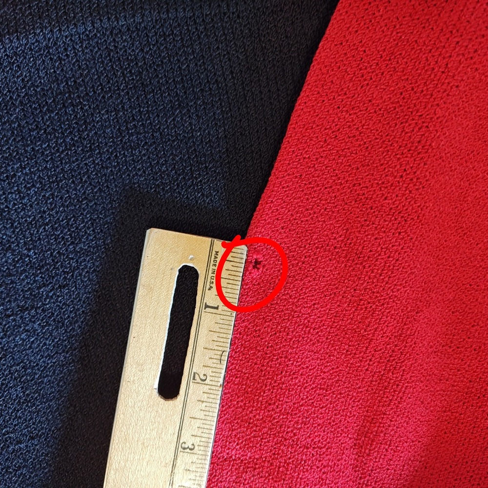 St John Marie Gray Knit Dress Womens 12 Red Black Colorblock Mock‎ Neck Santana - Picture 9 of 13